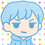 ブルーのキャラクターがキャップを紹介